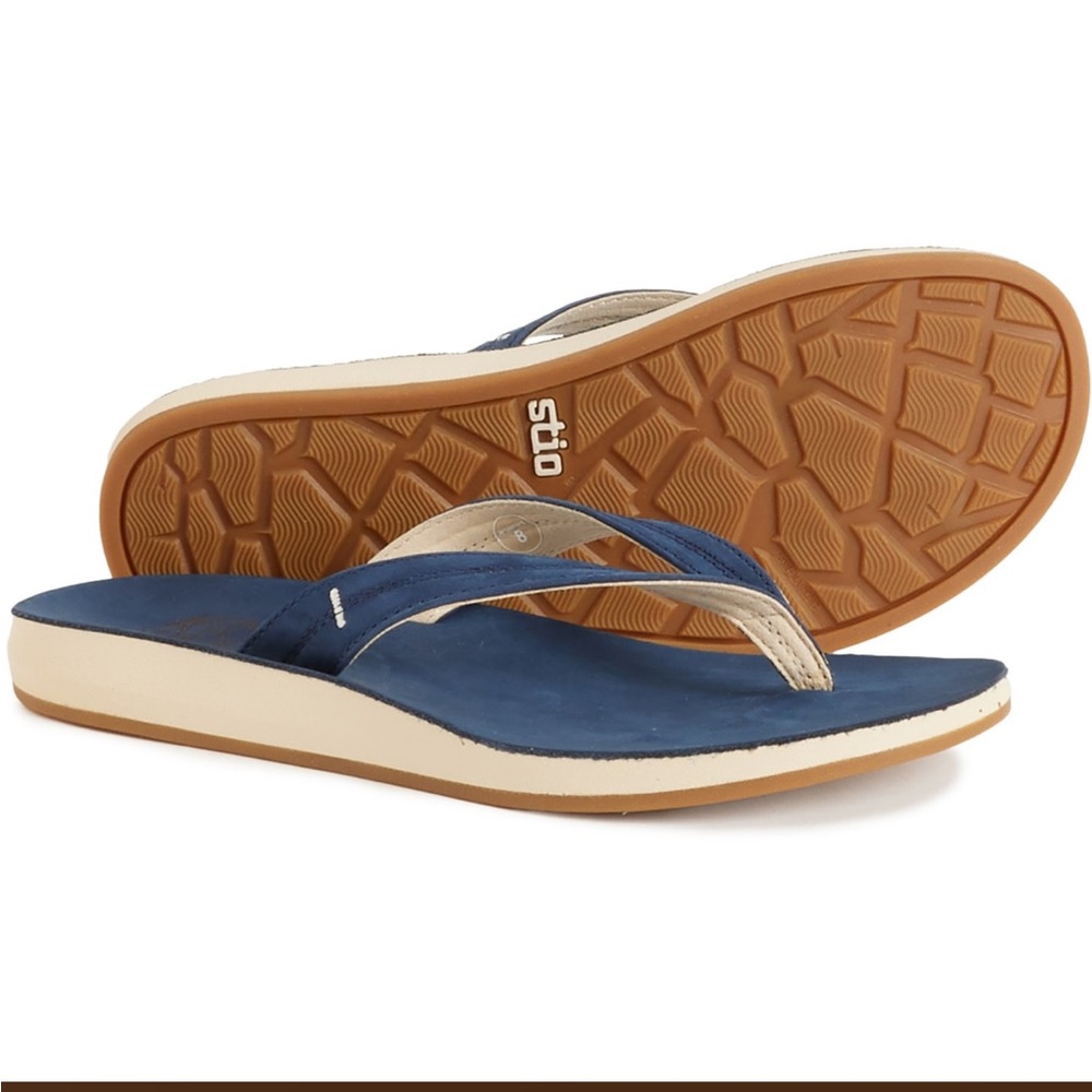 NEW💙STIO Bircher flip-flops in mountain shadow women’s size 9/EU 40